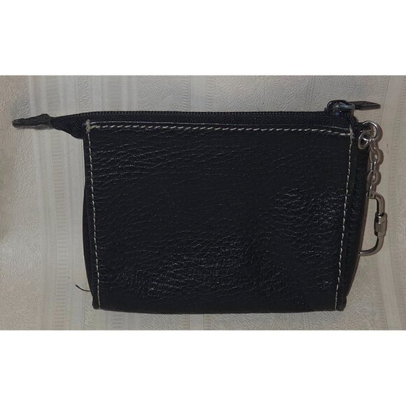 Buxton Black Leather Exterior Credit Card Coin Purse Wallet Key Ring - Picture 1 of 7